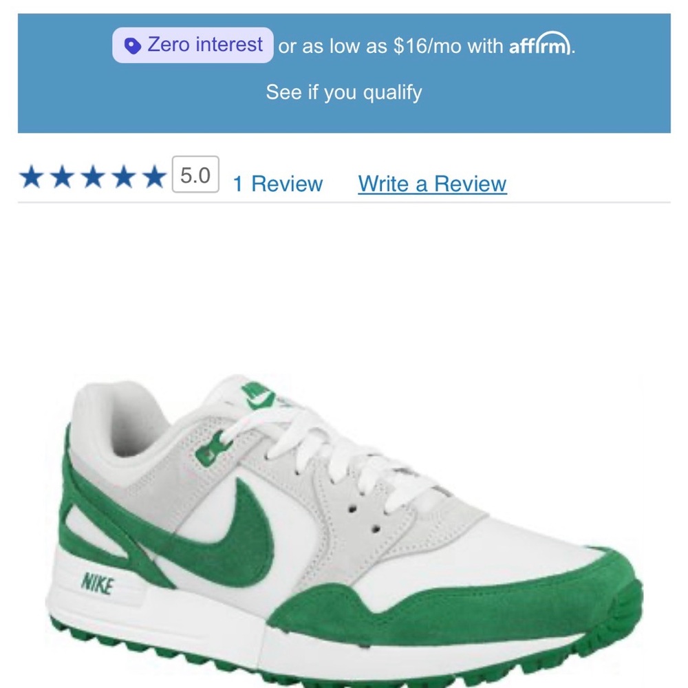 Nike Green and White Mens golf shoe - Picture 3 of 10